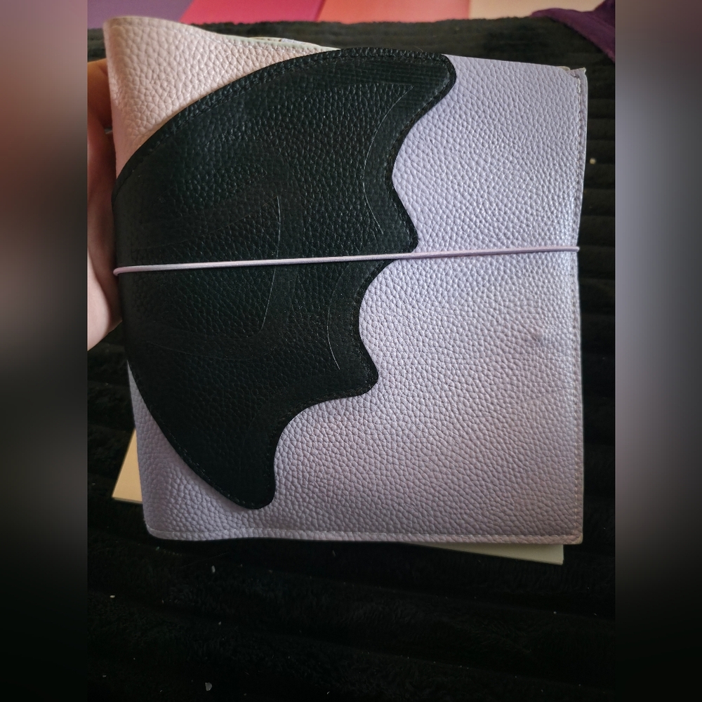 Purple and Black Leather Notebook Cover